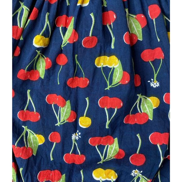 Pink Chicken Navy Blue Cherry Print Baby Renata Bubble Romper Girls 18-24 Mo - Picture 2 of 6